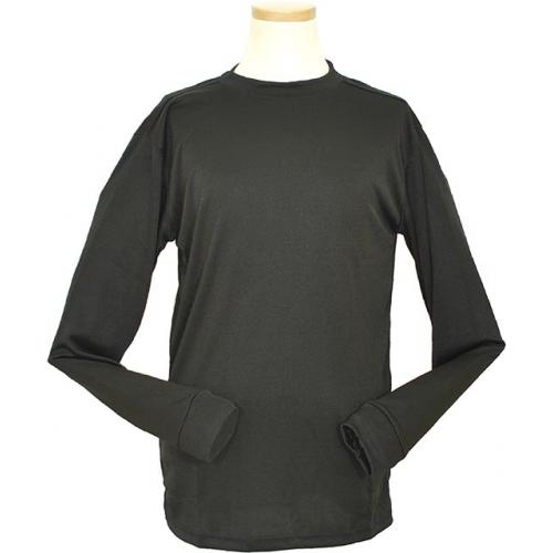 Pronti 15641 Black Tricot Dazzle 100% Polyester Long Sleeve Mock Neck Shirt